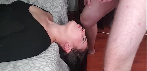  Piss slut gets a upside down throat piss